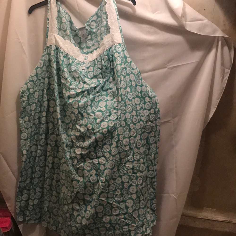 NWT Sz 4x green print nightshirt Croft & barrow